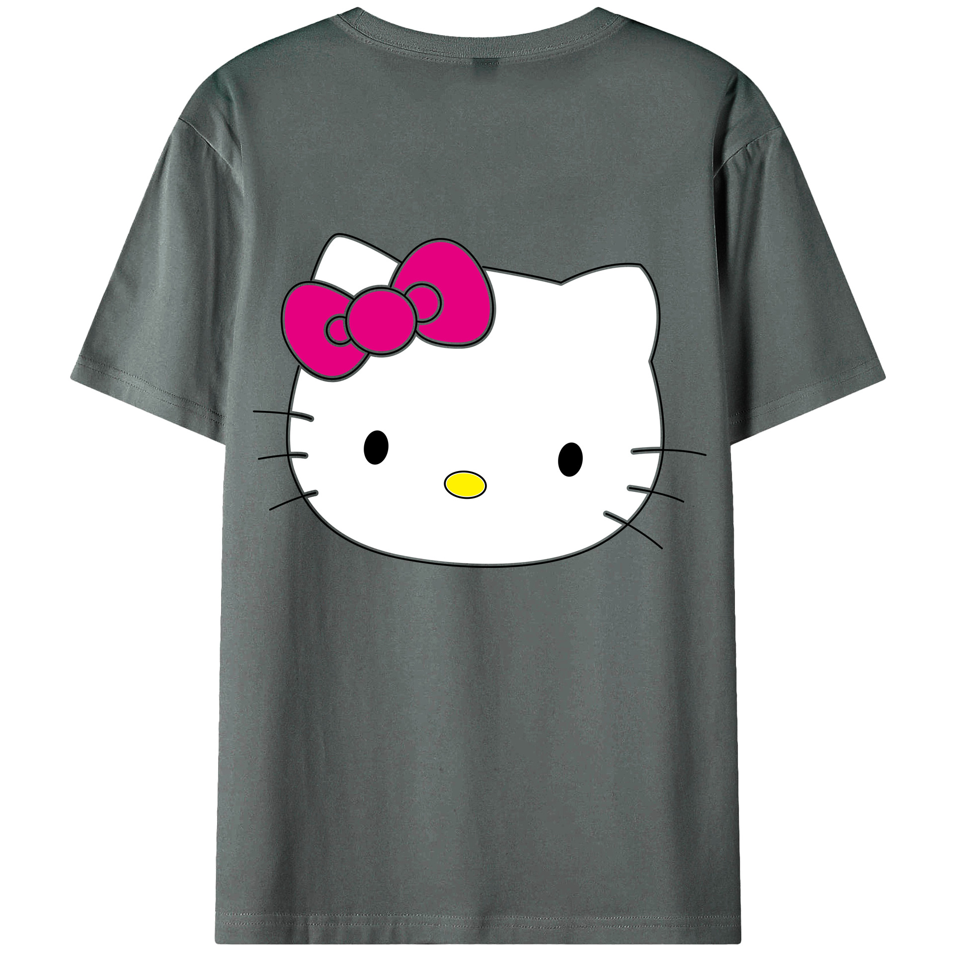 （画像用） Hello Kitty ハローキティ 綿100％ メンズ半袖Tシャツ（バックプリント） 通気性